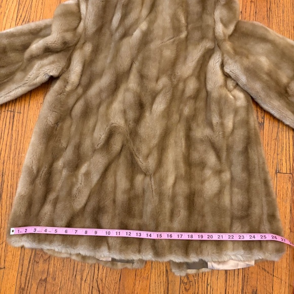 Vintage Faux Fur Brown Mink Button Jacket Coat Small - Picture 9 of 15